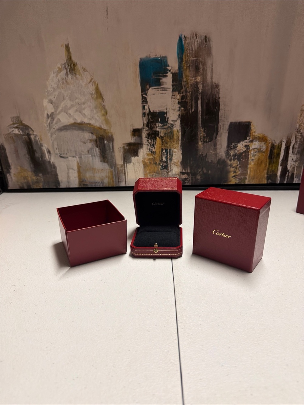 Cartier Red and Black Ring Box Set